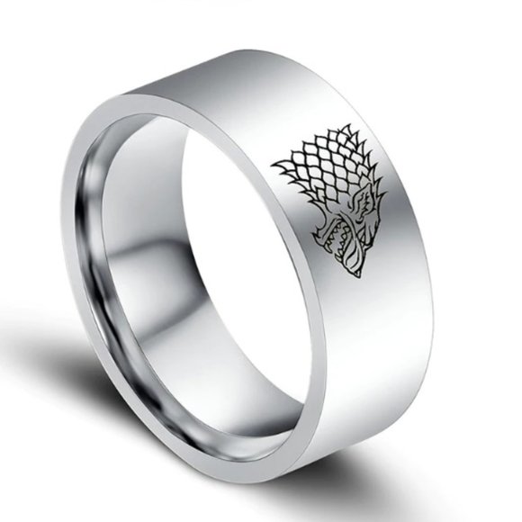 Other - GoT Game of Thrones silver ring band 8mm wide